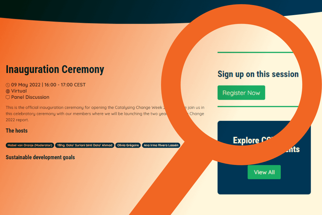 how to sign up for Catalysing Change Week 2022